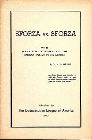 Sforza vs.Sforza, the Italian movement and the foreign police of its leader