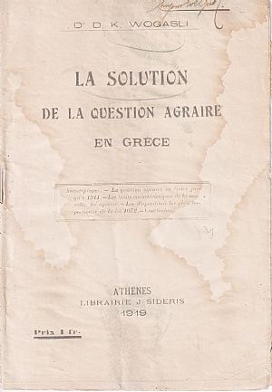 La Solution de la Question Agraire en Grece