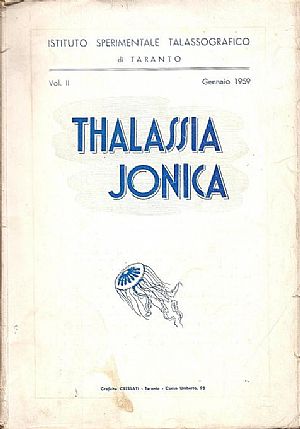 THALASSIA JONICA, Vol. II, GENNAIO 1959 THALASSIA JONICA, Vol. II, GENNAIO 1959
