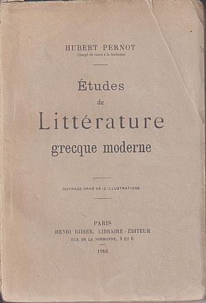 Etudes de Littératur grecque moderne