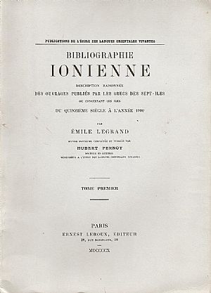BIBLIOGRAPHIE IONIENNE. VOL. 1-2