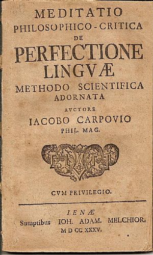 Meditatio philosophico-critica de perfectione linguae methodo scientifica adornata…