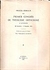 Procès-Verbaux du Premier Congrès de Théologie Orthodoxe . A Athènes 29 Novembre-6 Décembre 1936