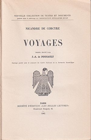[ΝΙΚΑΝΔΡΟΣ ΝΟΥΚΙΟΣ] Nicandre de Corcyre, Voyages