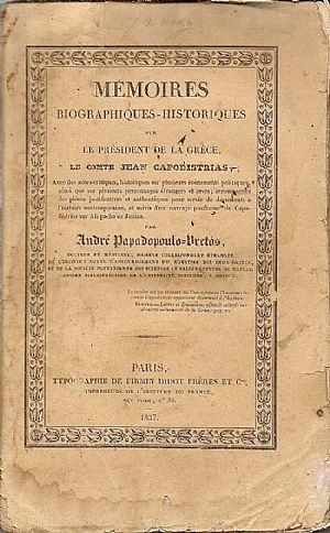 Mémoires Biographiques- Historiques sur la Président de la Grèce, le Comte Jean Capodistrias. Tome 1er